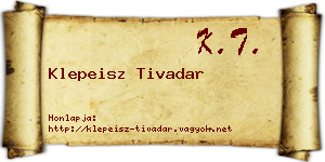 Klepeisz Tivadar névjegykártya